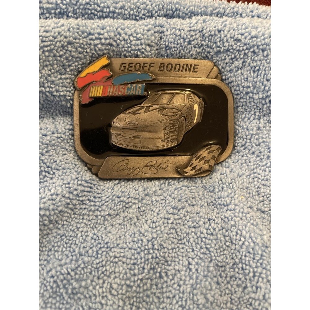 VINTAGE NASCAR GEOFF BODINE 7 LIMITED EDITION 002‎ BELT BUCKLE AMERICAN LEGENDS